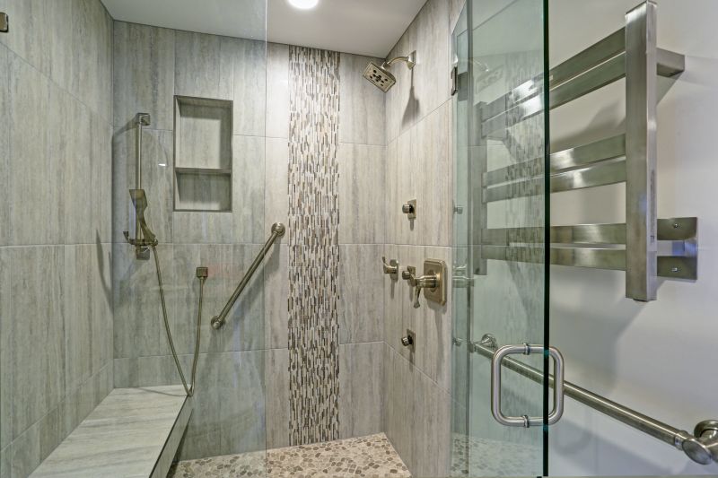 Contemporary Shower with Tiles